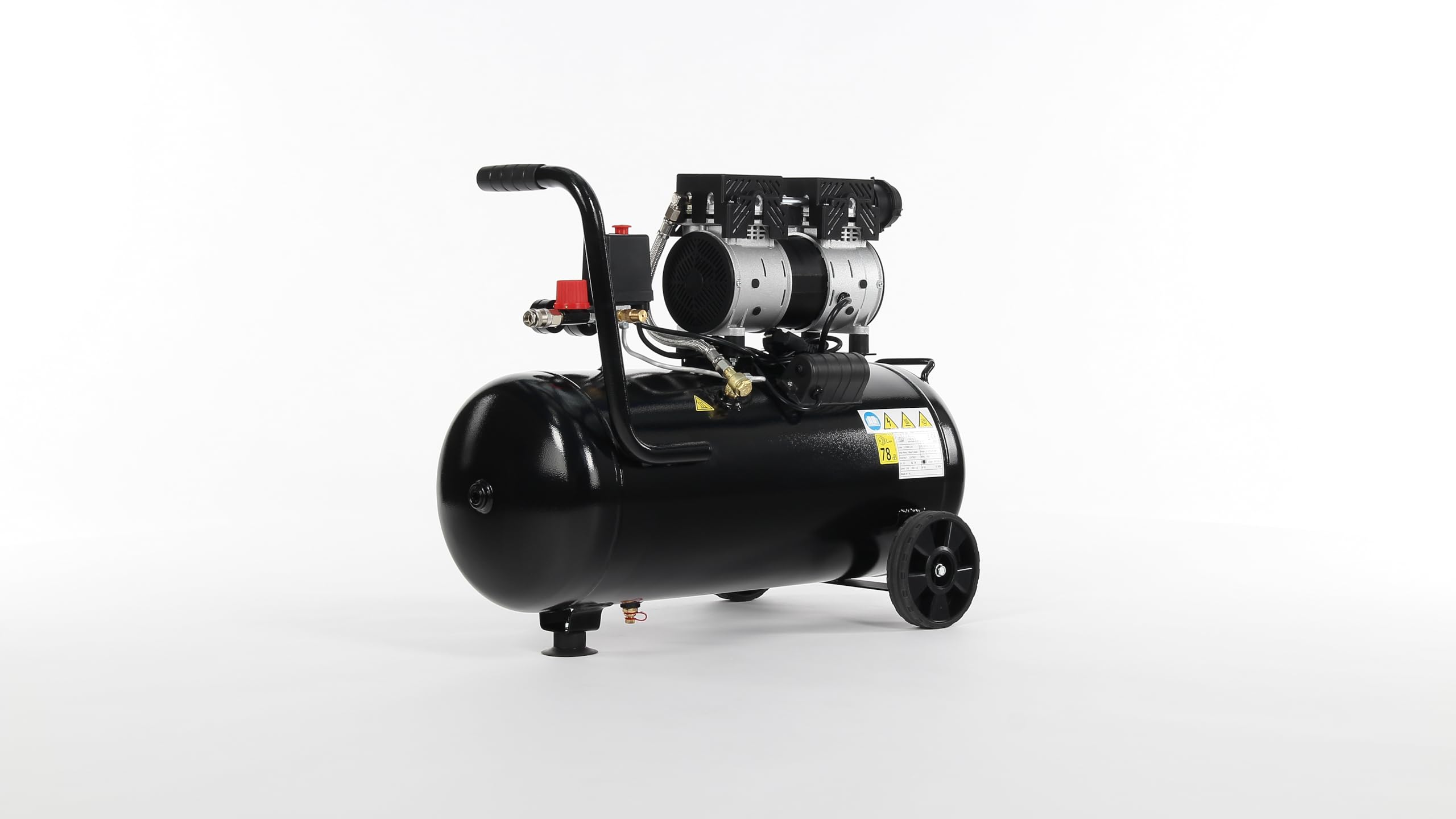FIAC Supersilent 50, Compresseur d'air mobile silencieux, Compresseur d'air sans huile, Pression maximale 8 Bar, Puissance 1 HP, Réservoir 50 Litres, Bruit 58 dB LpA
