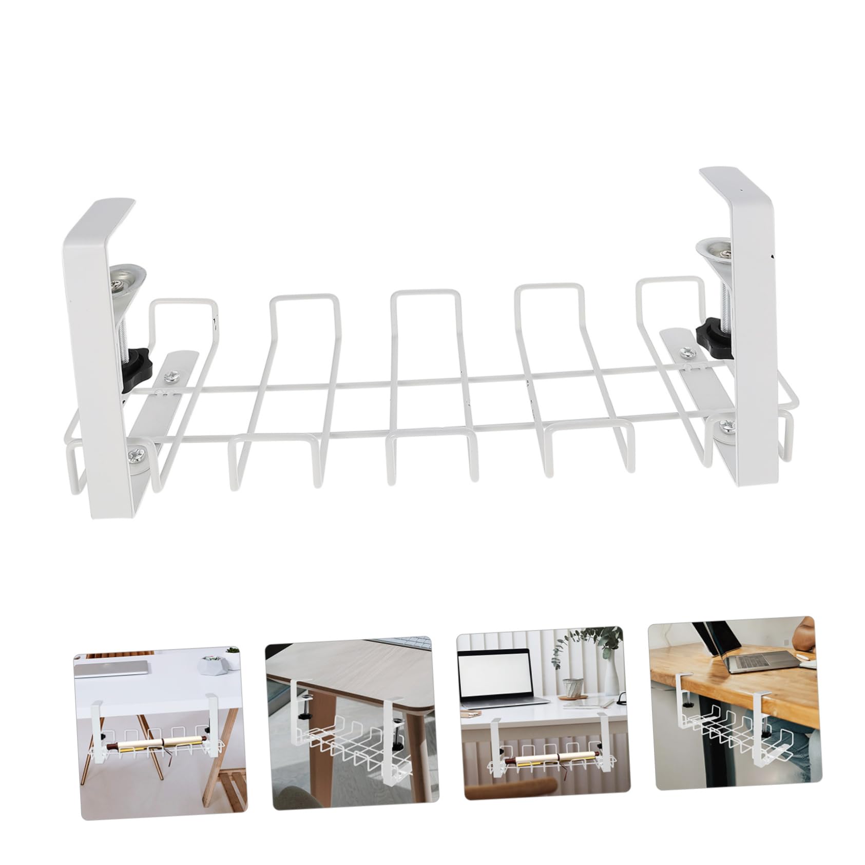 YARNOW Organisateur de Câbles sous Bureau Panier de Gestion de Câbles Support de Rangement pour Bureau à Domicile Étagère de Suspension