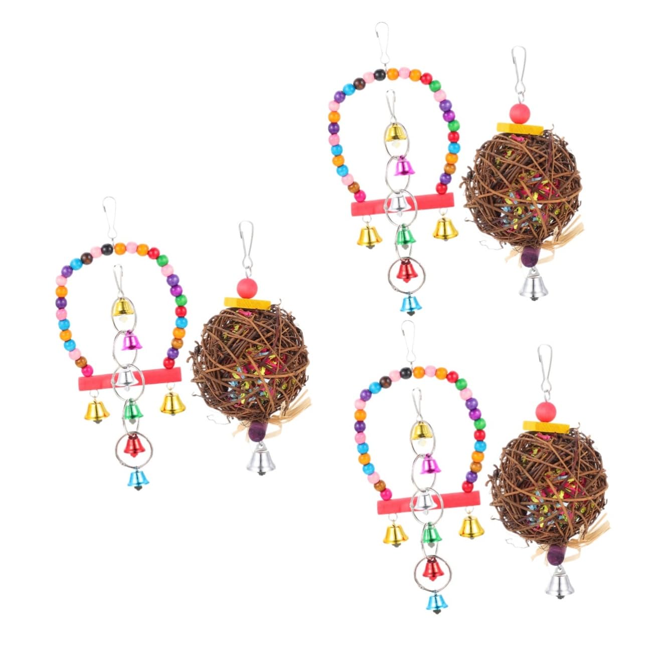 BESPORTBLE 9pièces Jouets Suspendus pour Perroquets Accessoires De Cage à Oiseaux Jouets à Mâcher pour Oiseaux De Jeu pour Exotiques