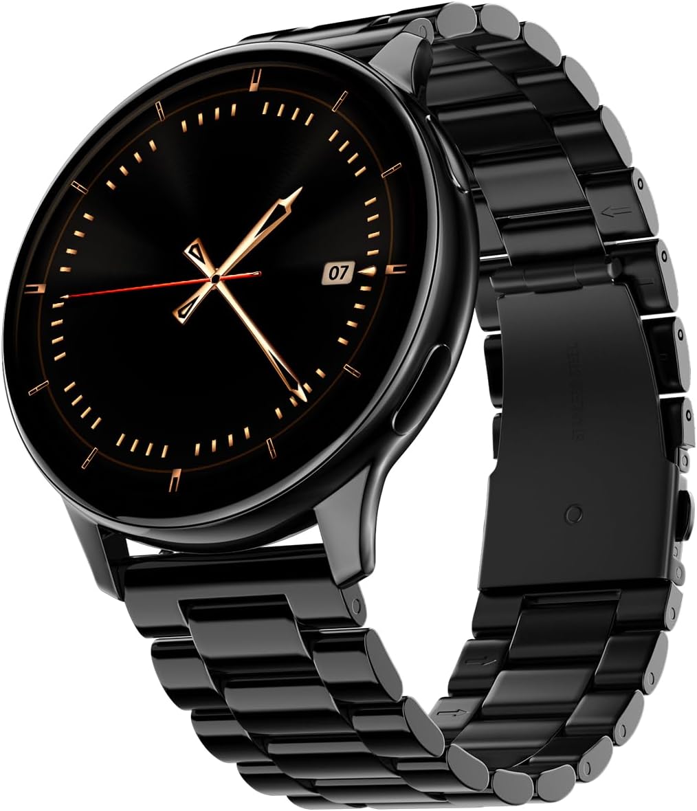 Noise Vortex Plus 1.46” AMOLED Display, AoD BT Calling, Sleek Metal Finish, 7 Days Battery Life, All New OS and with 100+ Watch Faces & Health Suite (Metal Black)