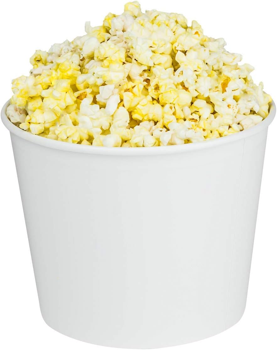 Karat C-FB85W Bundle (189mm) 85 oz Food Buckets with Paper Lids (Case of 180)