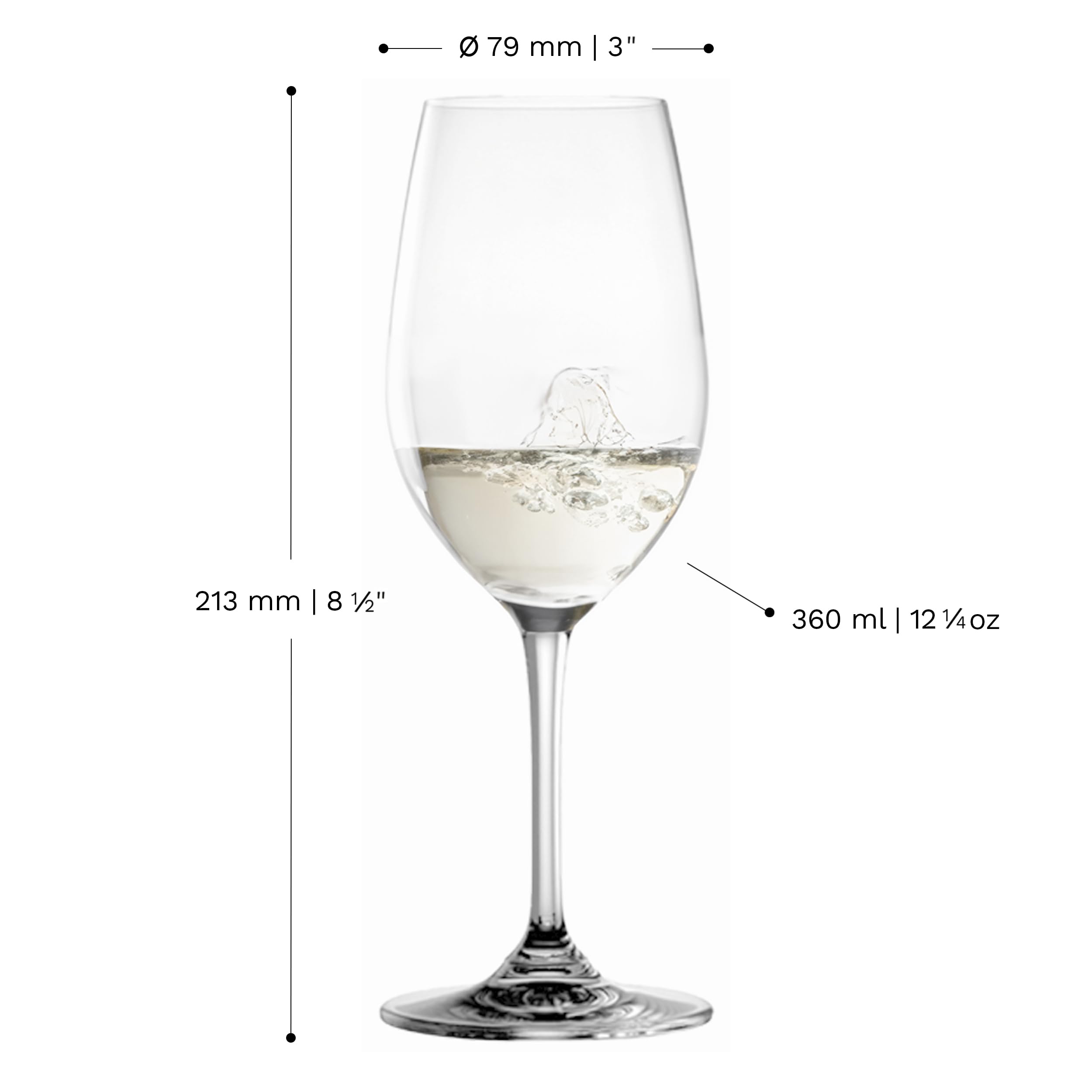 Stölzle Lausitz Kieliszki do Wina Białego Event Zestaw 6 szt., 360 ml – Kryształowe Kieliszki na Wina Białe i Średnie Czerwone – Eleganckie, Trwałe i Zmywarkoodporne, Wyprodukowane w Niemczech