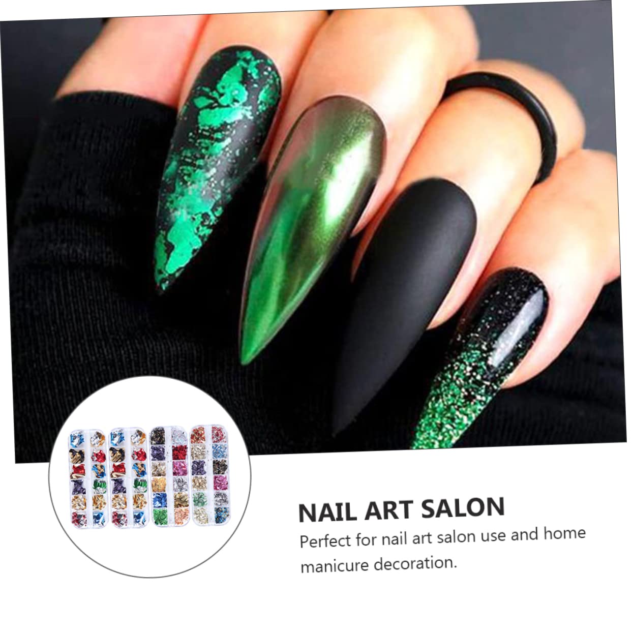 Healvian Kit Per Manicure Con 3 Set Di Decorazioni Per Unghie Con Glitter E Paillettes Facili Da Applicare Per Natale Ogni *3