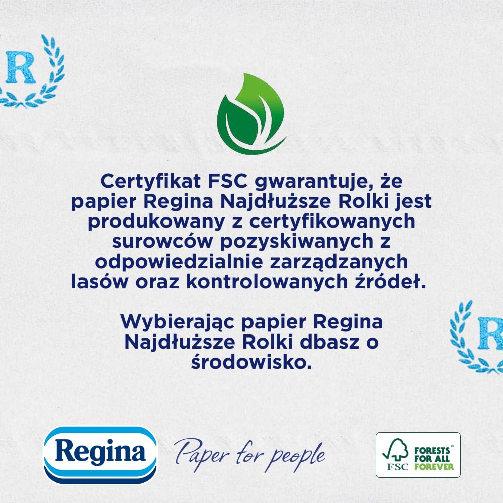 Regina Najdłuższe Rolki, 60 Rolek Papier Toaletowy, 2 Warstwy