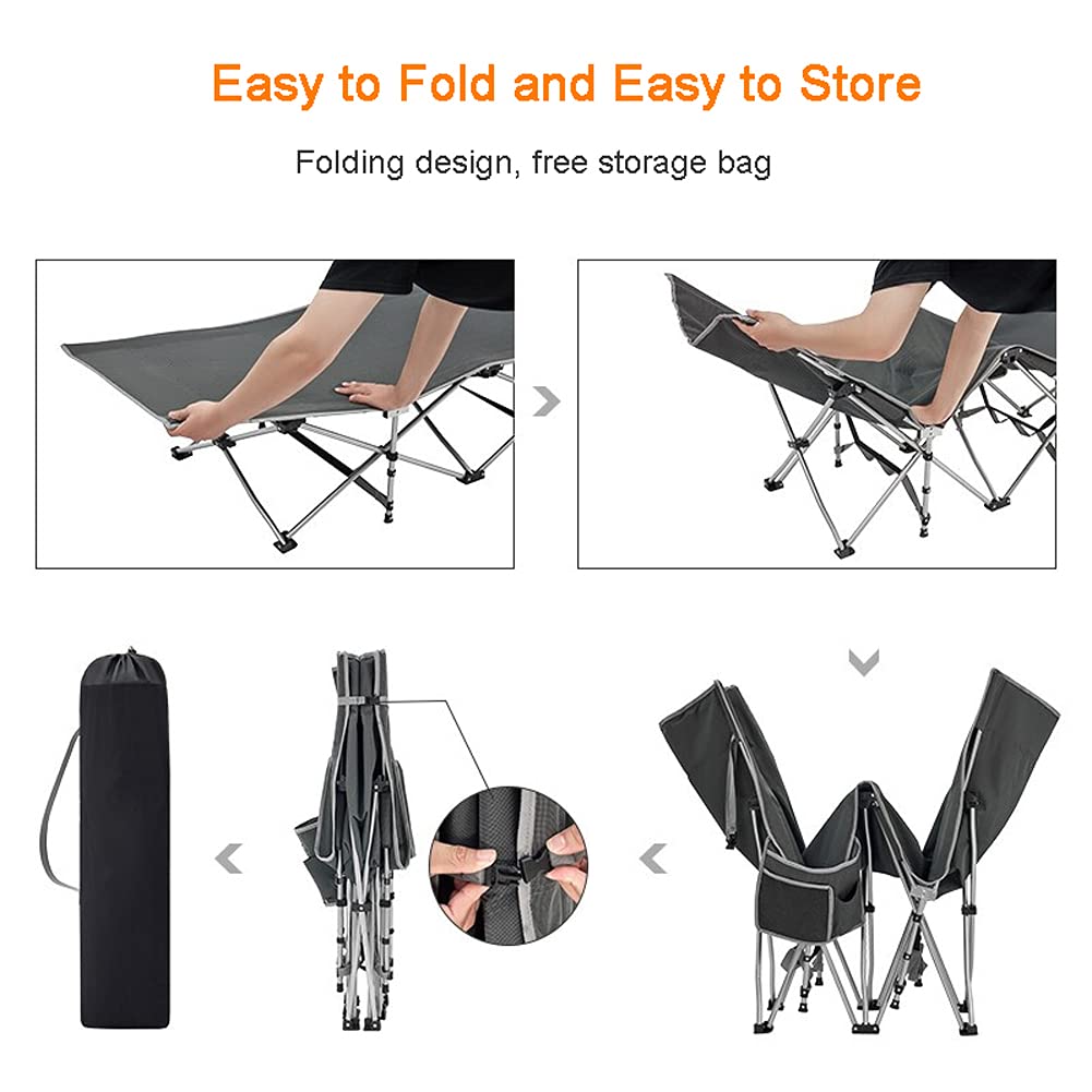 Lettini da Campeggio per Adulti, Lettino da Campeggio Pieghevole Portatile con Borsa per Il Trasporto | Sedie a Sdraio ergonomiche da Patio per Esterni, Viaggi, Vacanze al Mare