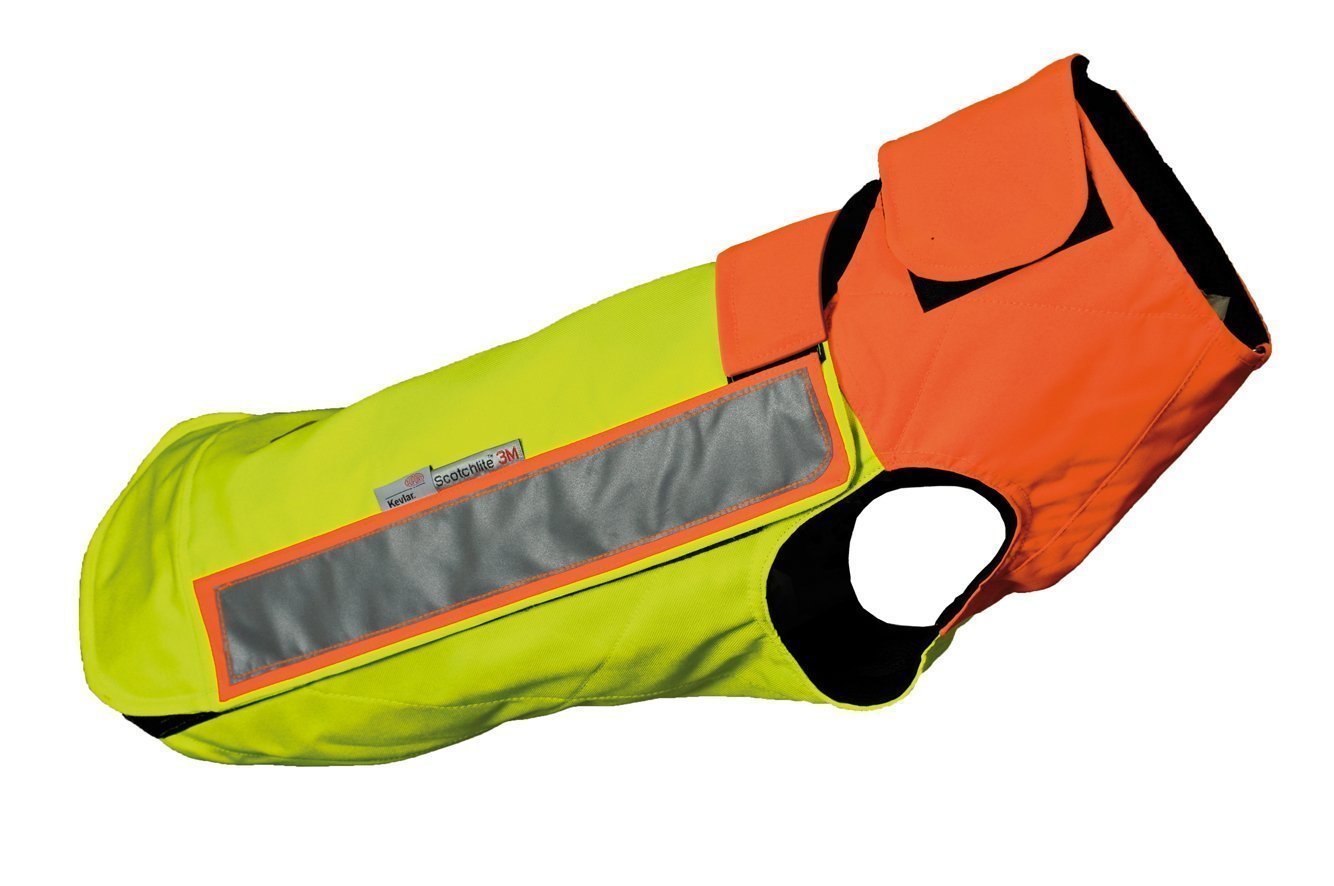 HUBERTUS Hunde Schutzweste mit Kevlar Gr. XXL, Orange, Polyester, XXL, Schutz gegen Schwarzwild Attacken