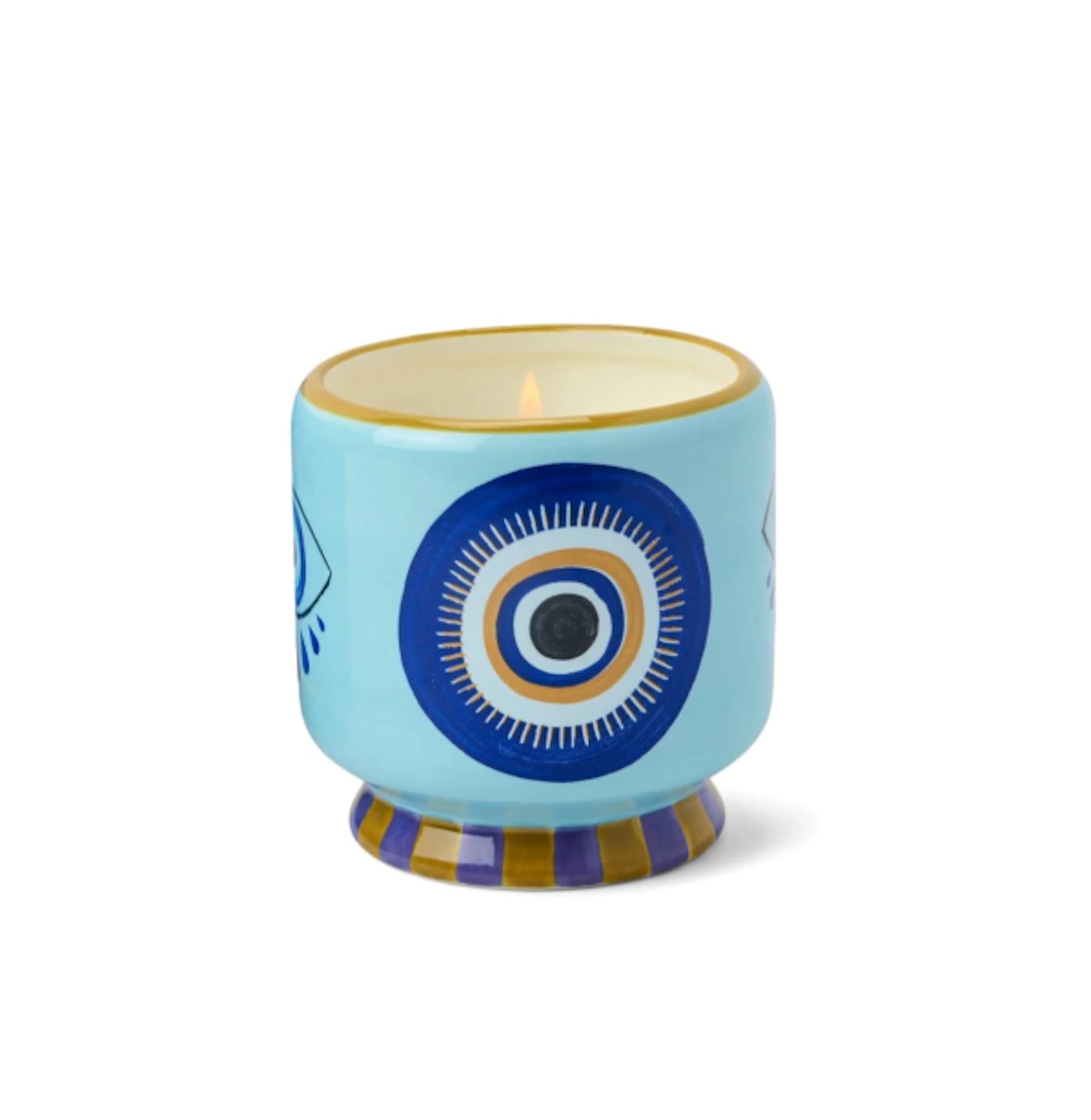 Paddywax Scented Candles Dopo Hand-Painted Ceramic Luxury Artisan Candle, 8-Ounce, Eye - Incense & Smoke