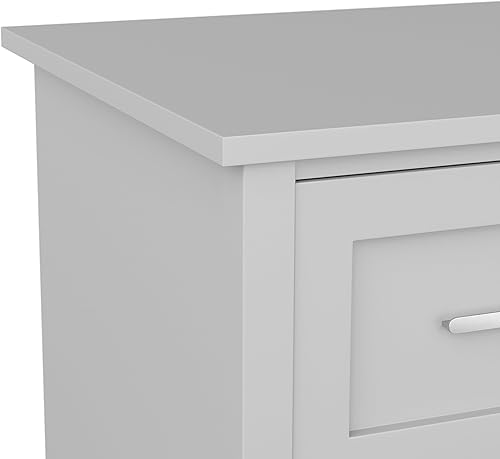 Miniatura 10 de Martha Stewart Hutton Shaker Style Escritorio de oficina en casa con almacenamiento en gris con herrajes de níquel cepillado