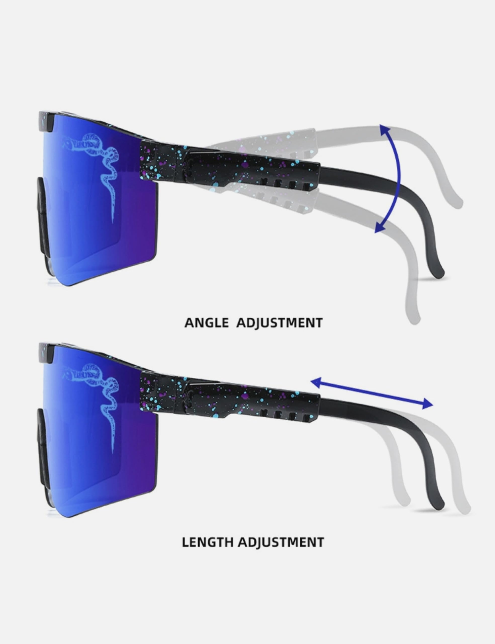 Lunettes de soleil pour le cyclisme et la course à pied - Bras amovibles - Lentille légère en polycarbonate - Lunettes de sport en plein air - Plusieurs couleurs