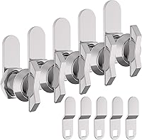 Vista 8 de Cerradura de leva desplazada de 5/8 pulgadas, 5 compartimentos sin llave para RV, pestillo de cajón de buzón de gabinete, cilindro de repuesto 100%