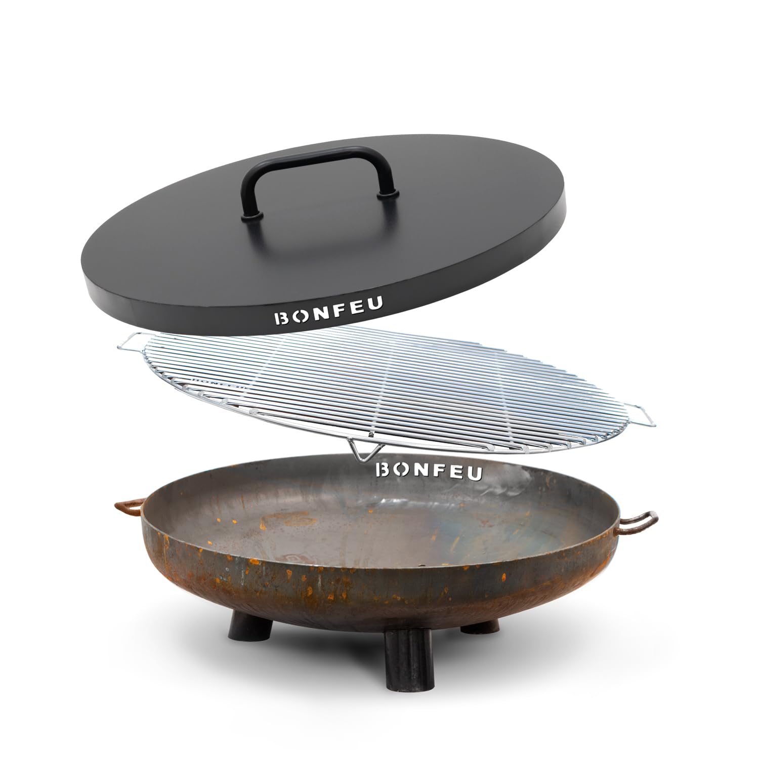 BonFeu BonBowl Braciere – Braciere da giardino – Braciere da esterno – Braciere con griglia Opt. – Braciere da giardino (set da 100 cm)