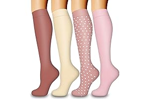 4 Pairs-Compression Socks for Women & Men Circulation-Best Support for Nurses,Running,Athletic