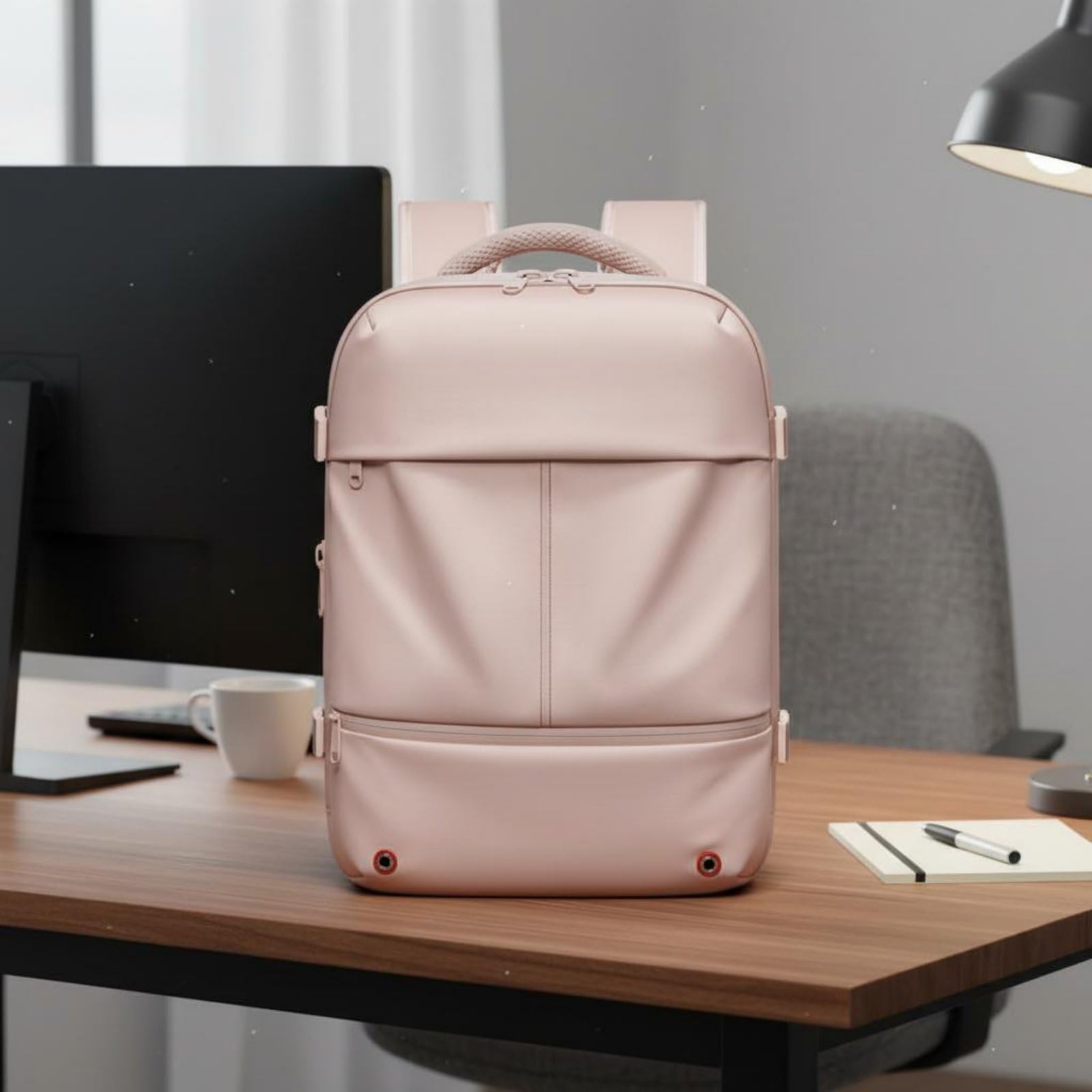 rockible Zaino da Viaggio Impermeabile Zaino Laptop Zaino Compressibile Zaino Antipioggia con di Compressione per Ottimizzare Spazio Spallacci Curvi E Comodi, Nero, Nero, 16 Pollici