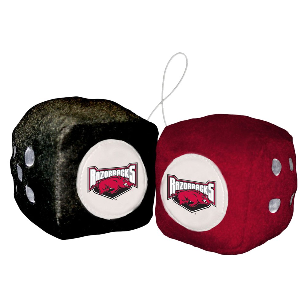 NCAA Arkansas Razorbacks Football Team Fuzzy Dice, Red