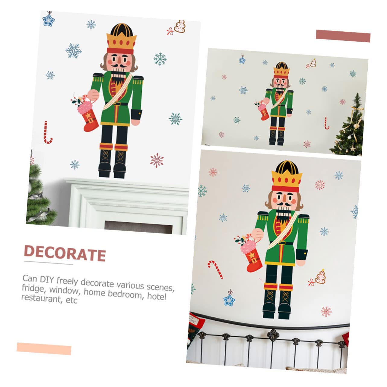 TOPBATHY 5 Blätter Weihnachtsfensteraufkleber kühlschrankaufkleber weihnachtliche fensterbilder Weihnachtsaufkleber Haushaltsdekoration Fensterdekoration Festfenster haftet PVC