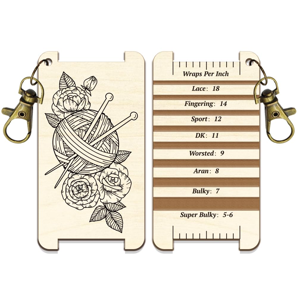 Arricraft Yarn Ball June Rose Spinning Control Card, Decorative Yarn Wrap Guide Board with Clasp and Diz for Spinners and Crochet Accessories