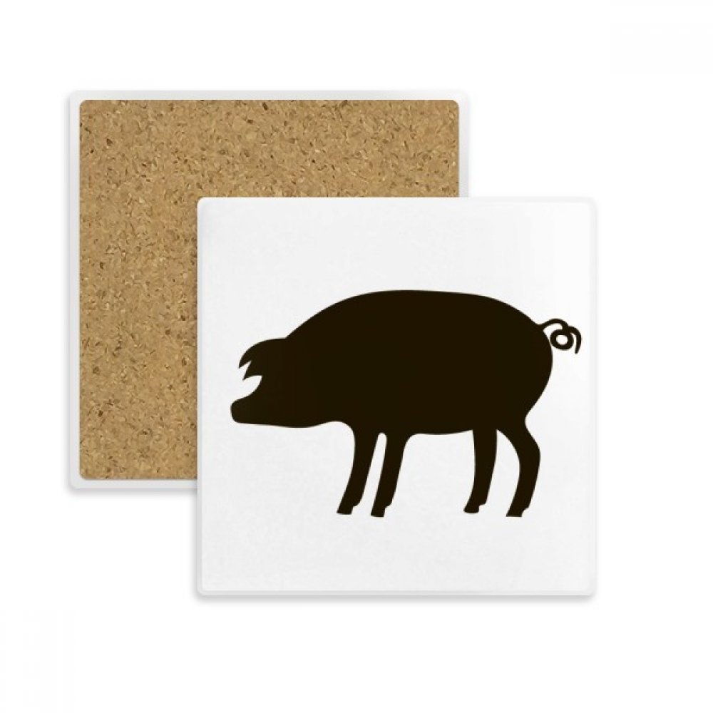 Dessous de verre cochon noir idéal pour protéger votre table basse lors de l'apéritif, 2 pièces