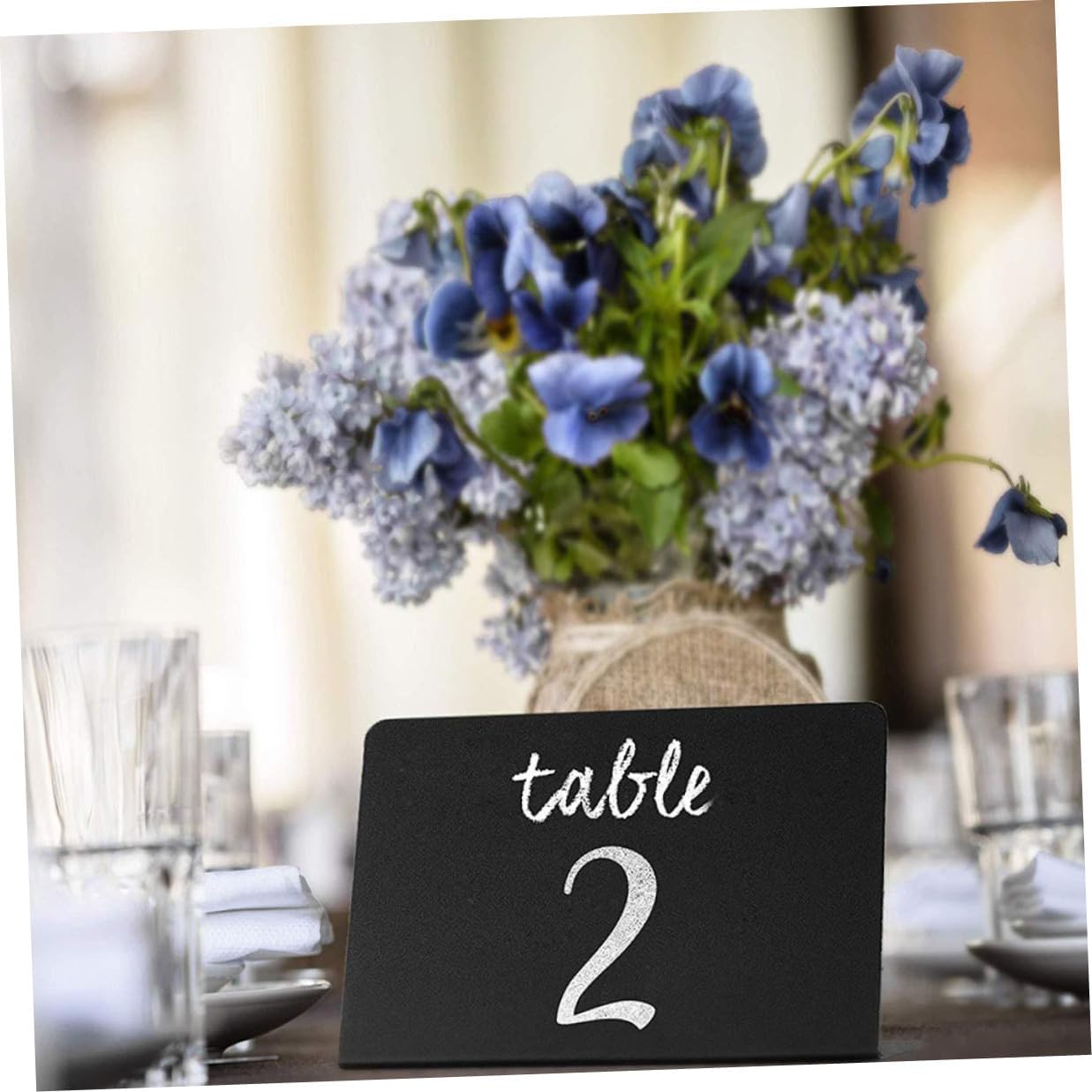 Acrylic Chalkboard Sign with Stand, 12Pcs Black Desktop Memo Blackboard for Wedding Party Home Decoration, Includes 1 Chalk Pen, Small Writing Board for Tabletop Display