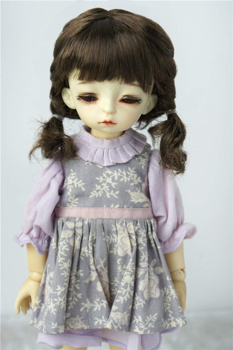 Doll Wigs JD571 16-18CM 6-7inch Smart Braid Mini Ana Synthetic Mohair YOSD BJD Doll Wigs (Brunette, 6-7inch)