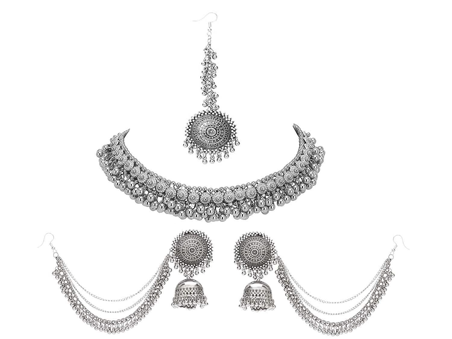 See full amazon price history chart for Paninaro Stylish Afghani Silver Plated Boho Oxidised Choker Necklace Set Jewellery For Women & Girls Paninaro Stylish Afghani Silver Plated Boho Oxidised Choker Necklace Set Jewellery For Women & Girls (B09746LK85) Amazon Price History, Amazon Price Tracker