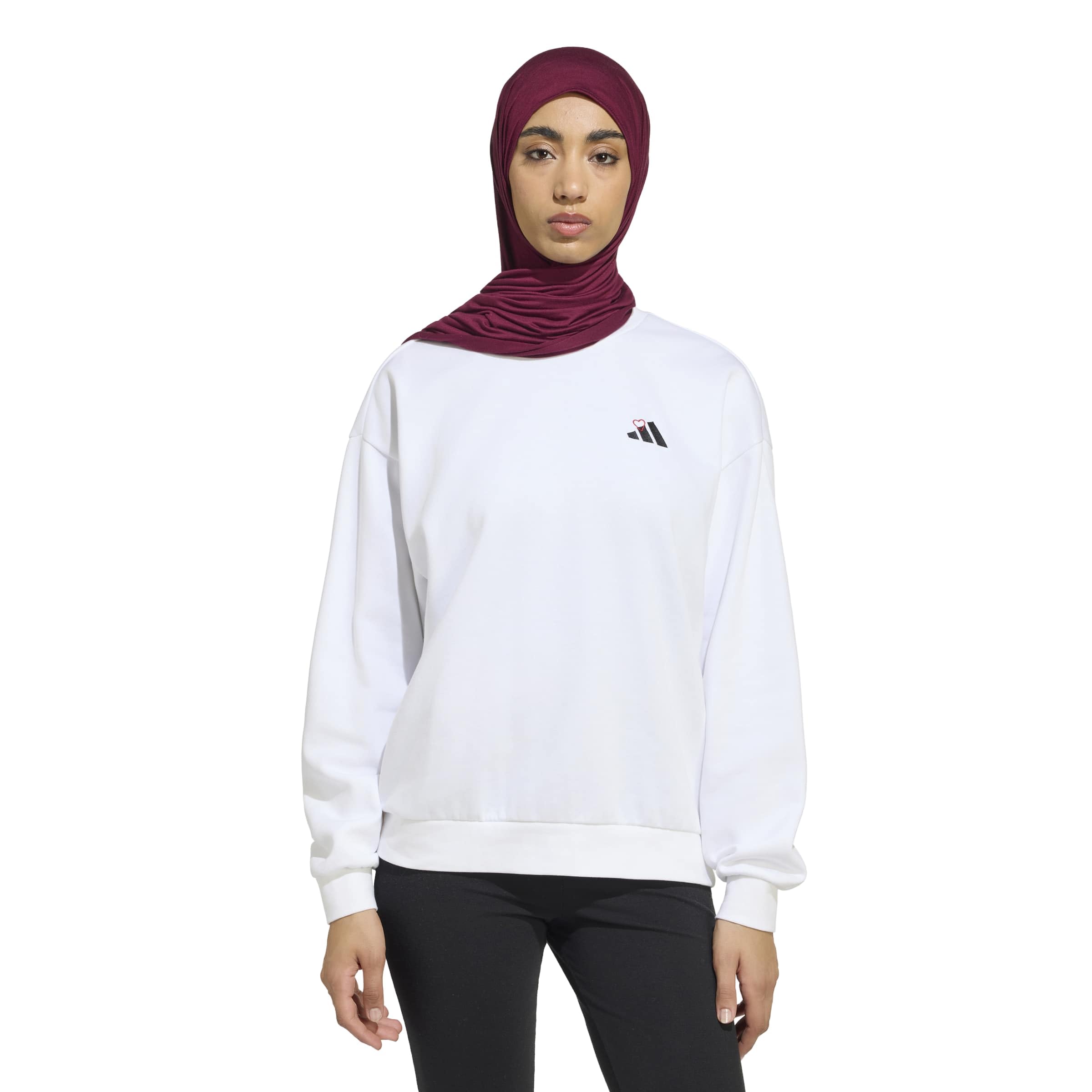 adidas Kobiety Embroidery Pack Graphic Loose Sweatshirt, white, L