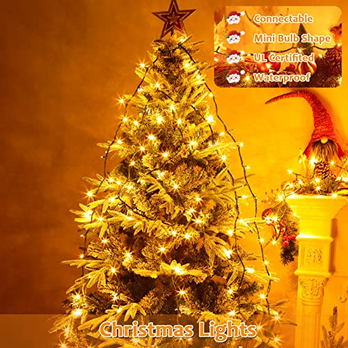 Lumiparty 4 Sets of 100 Mini Lights -400 Counts 79.5Ft Christmas Lights, 26.5 Ft String Lights with Replace Fuse and Bulb, Waterproof Connectable, Indoor Outdoor Christmas Decoration, Warm White
