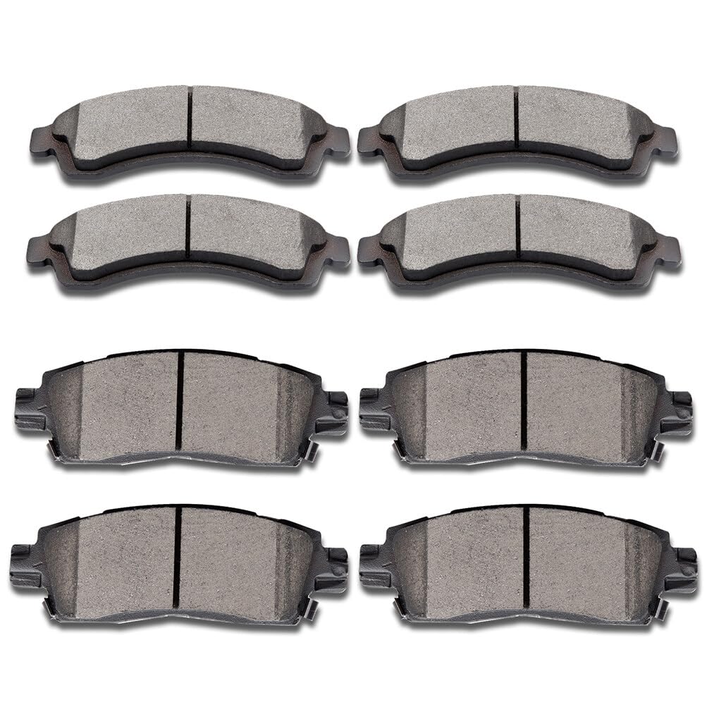SCITOO D882 D883 Front Rear Brake Pads Sets Fit For Buick Rainier,For Chevy SSR/Trailblazer/Trailblazer EXT,For GMC Envoy XL/Envoy XUV,For Isuzu Ascender,For Oldsmobile Bravada,For Saab 9-7x