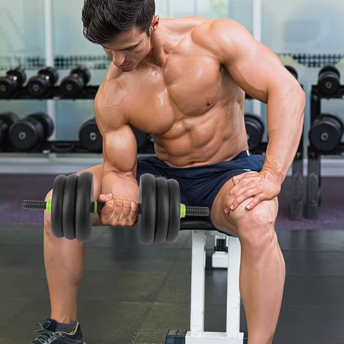 Miniatura 8 de Juego de pesas ajustables de 44 libras, pesas libres 4 en 1, utilizadas como mancuernas, pesas rusas, soporte de levantamiento de pesas, ejercicios