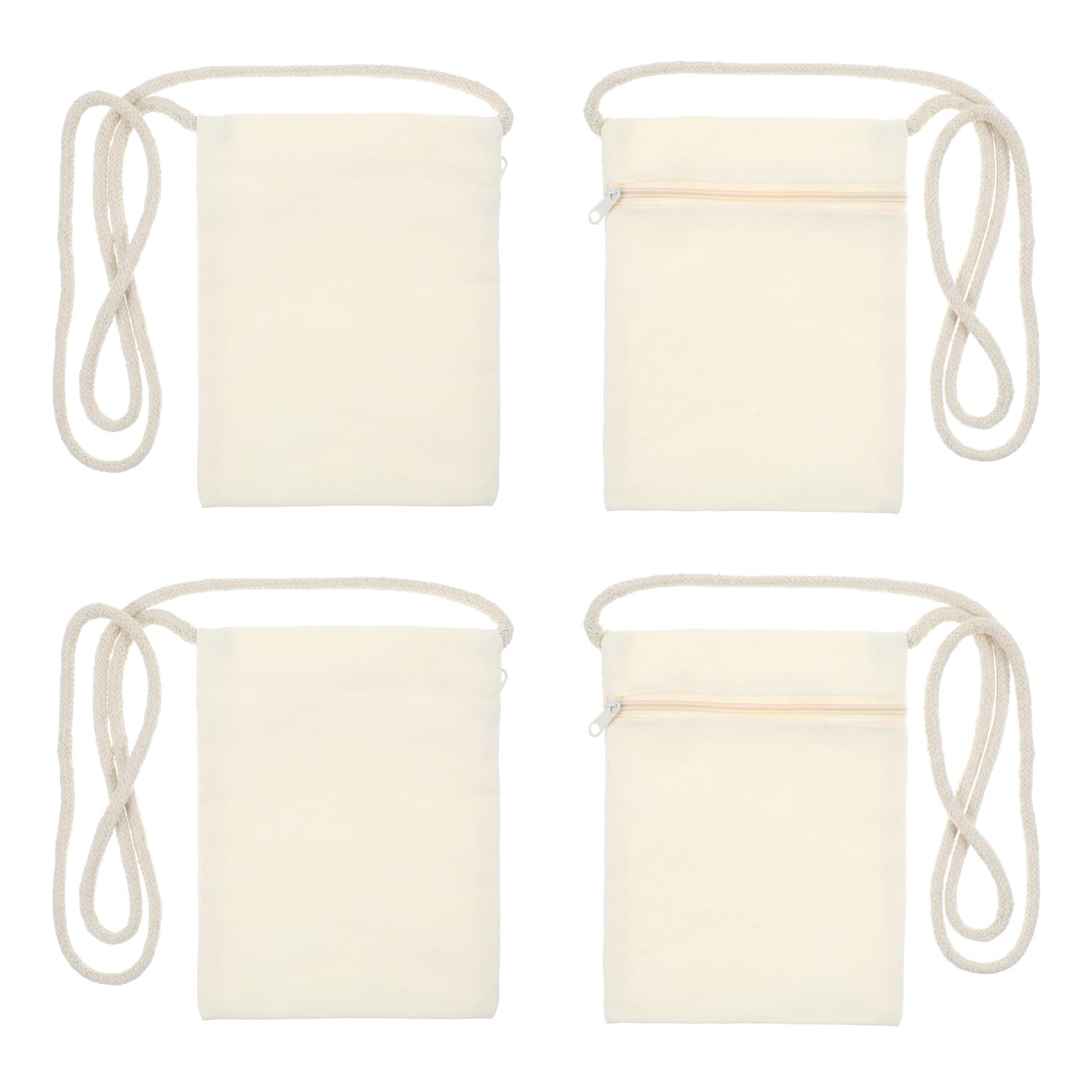 Lot de 4 sacs en tissu pour peinture, sacs fourre-tout en toile pour enfants, mini sac à bandoulière pour activités créatives et célébrations