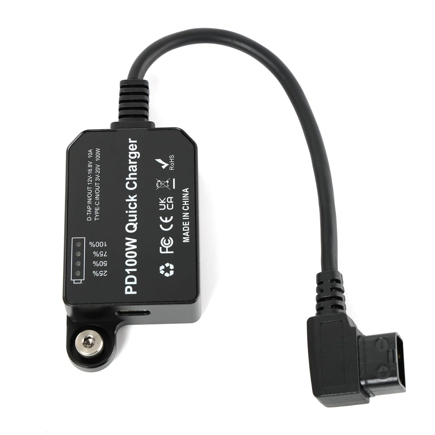 D-Tap to USB-C Power Adapter, PD 100W 5/9/12/20V for Canon Sony LUMIX Camera, Focus Motor, Monitor Phone Laptop, V-Mount Battery, Bi-Direction