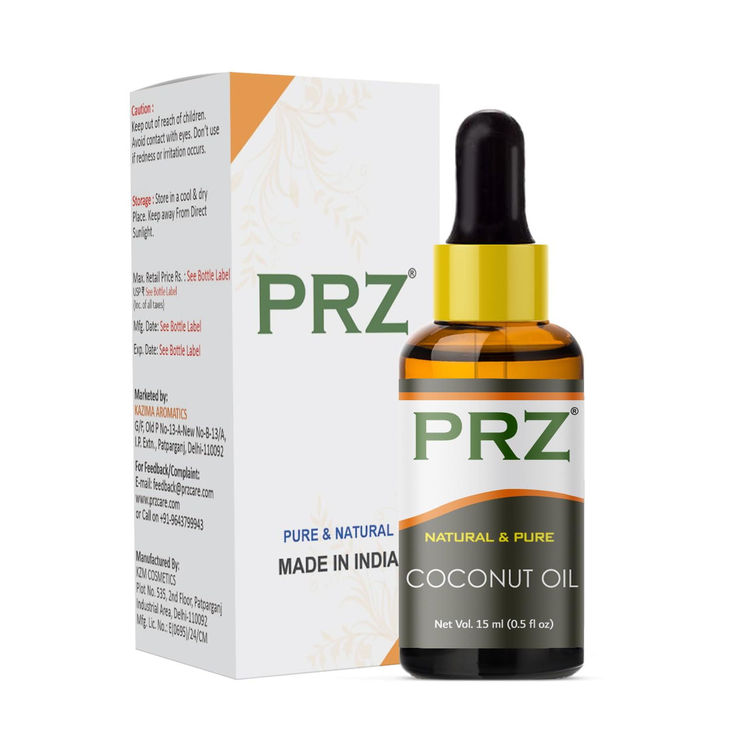 PRZ Coconut Extra Virgin Cold Pressed Carrier Oil - Pure Natural & Therapeutic Grade Oil for Aromatherapy Body Massage, Skin Care & Hair Care, 15 ml-picture-14