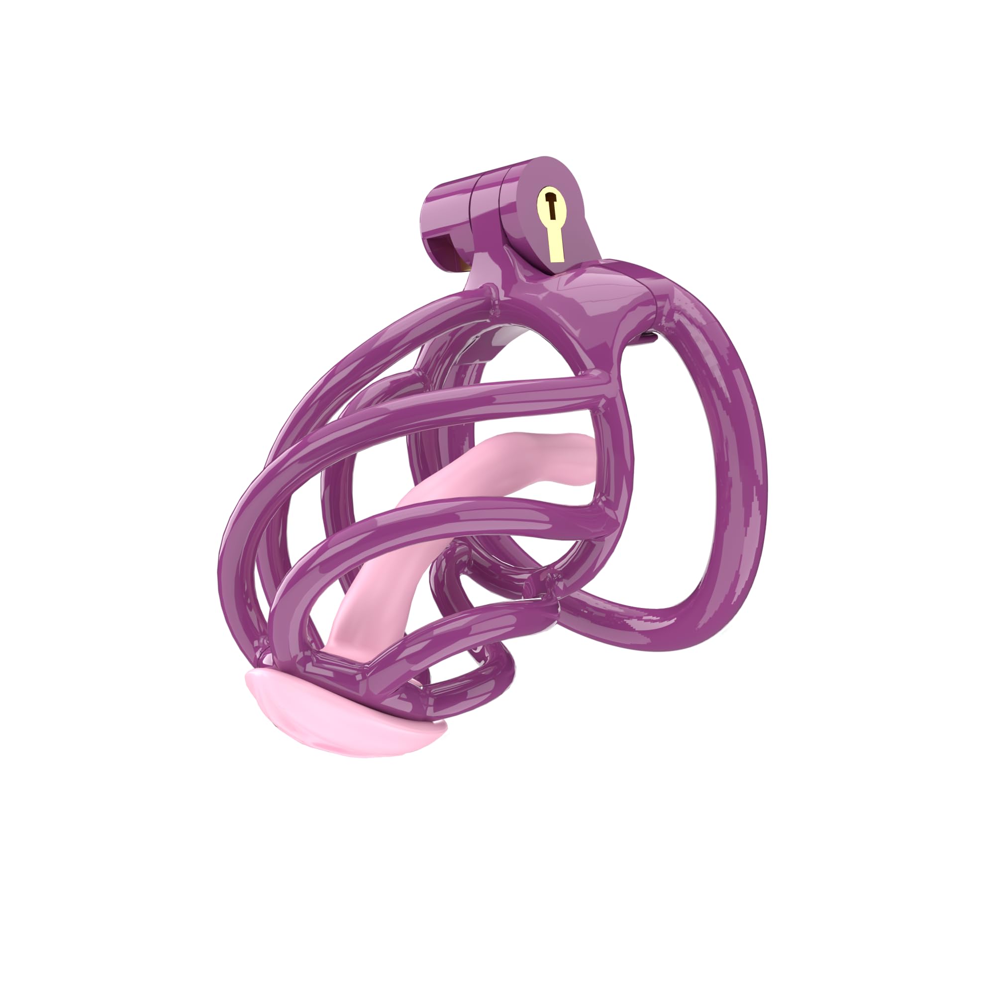 Spiral Chastity Device Yithuet Cobra 6 Resin Cock Cage, Purple: Small Small Purple