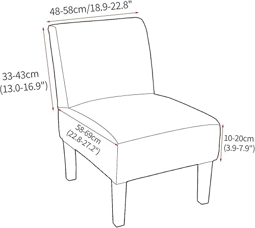 Miniatura 5 de Funda para silla sin brazos, tamaño grande, funda elástica universal para silla de sala de estar, protector de muebles, extraíble, lavable para el