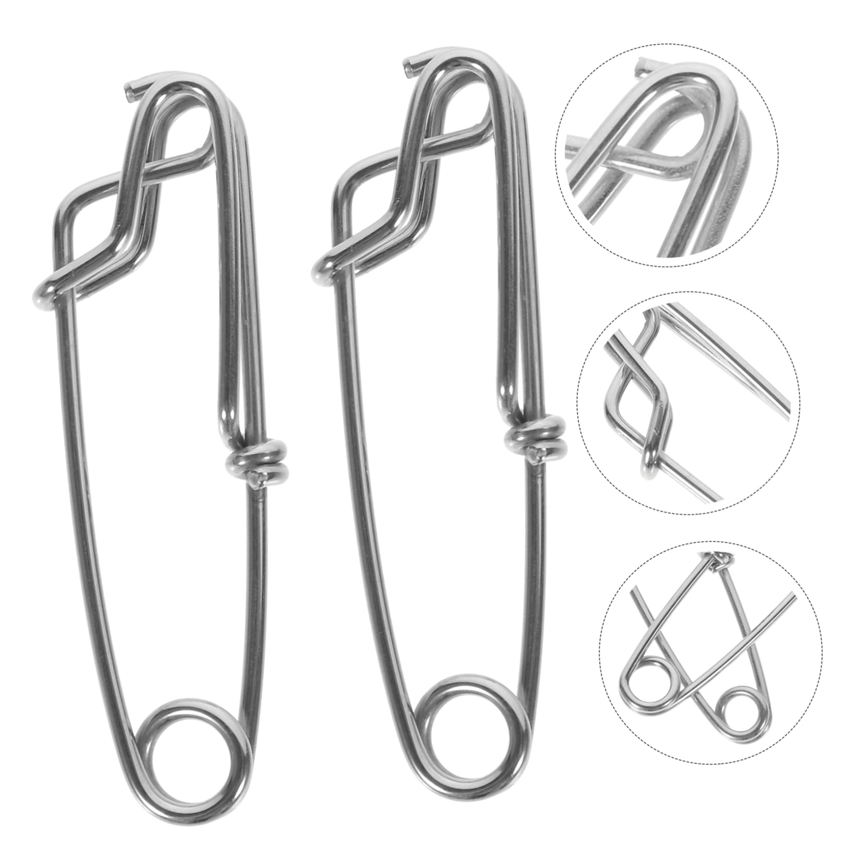 Toddmomy Épingle À Paupières Connecteur Rapide Fishing Hameçon Peches Poisson Accessoires De Pêche pour Hommes Clips De Pêche Acier Inoxydable Silver