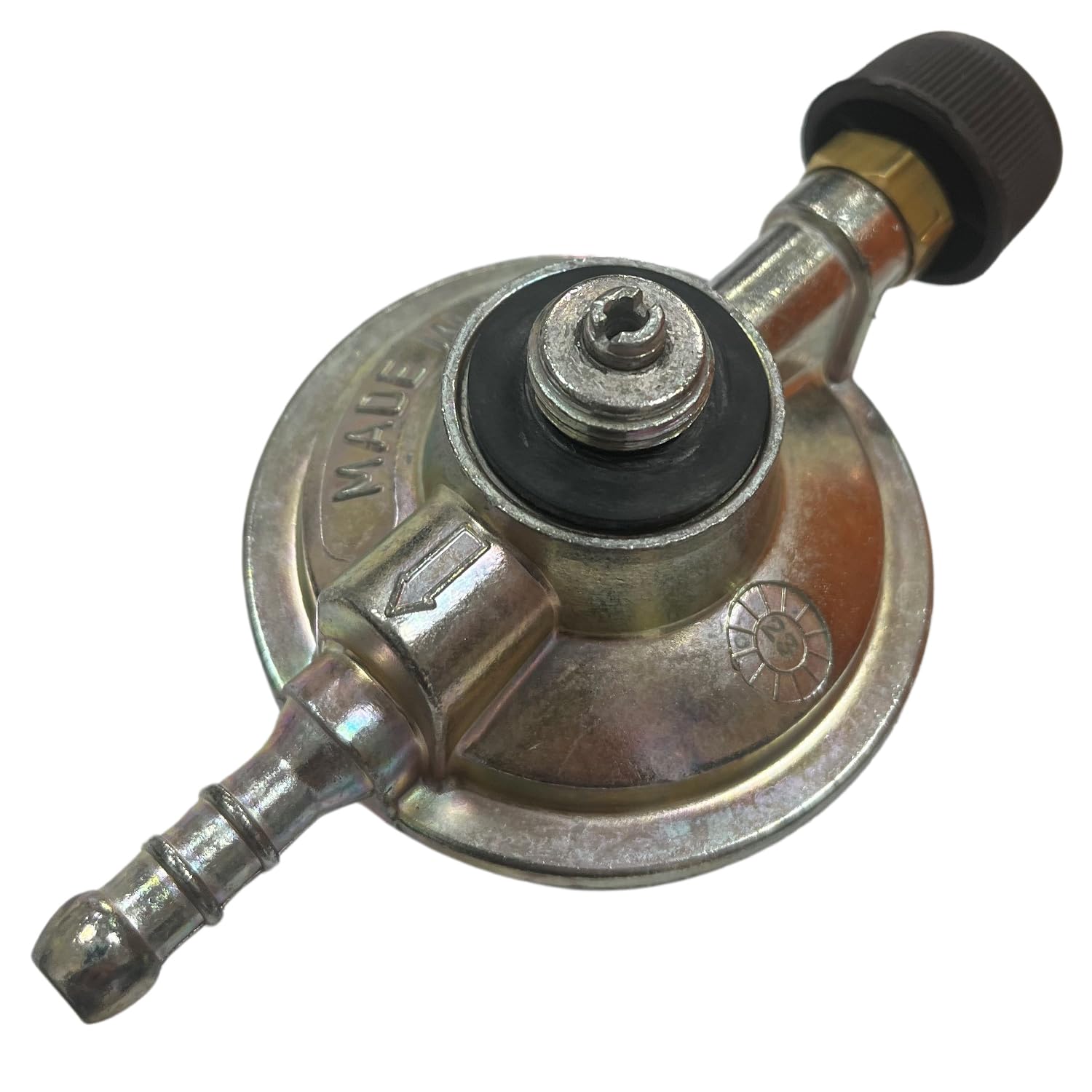 Marvin Bombola Gas Ricaricabile da Campeggio Barca Vuota per Butano (UN1965) Tappo con Maniglia Portatile Uscita Valvola M16X1,5 F (Bombola 3Kg + Regolatore)