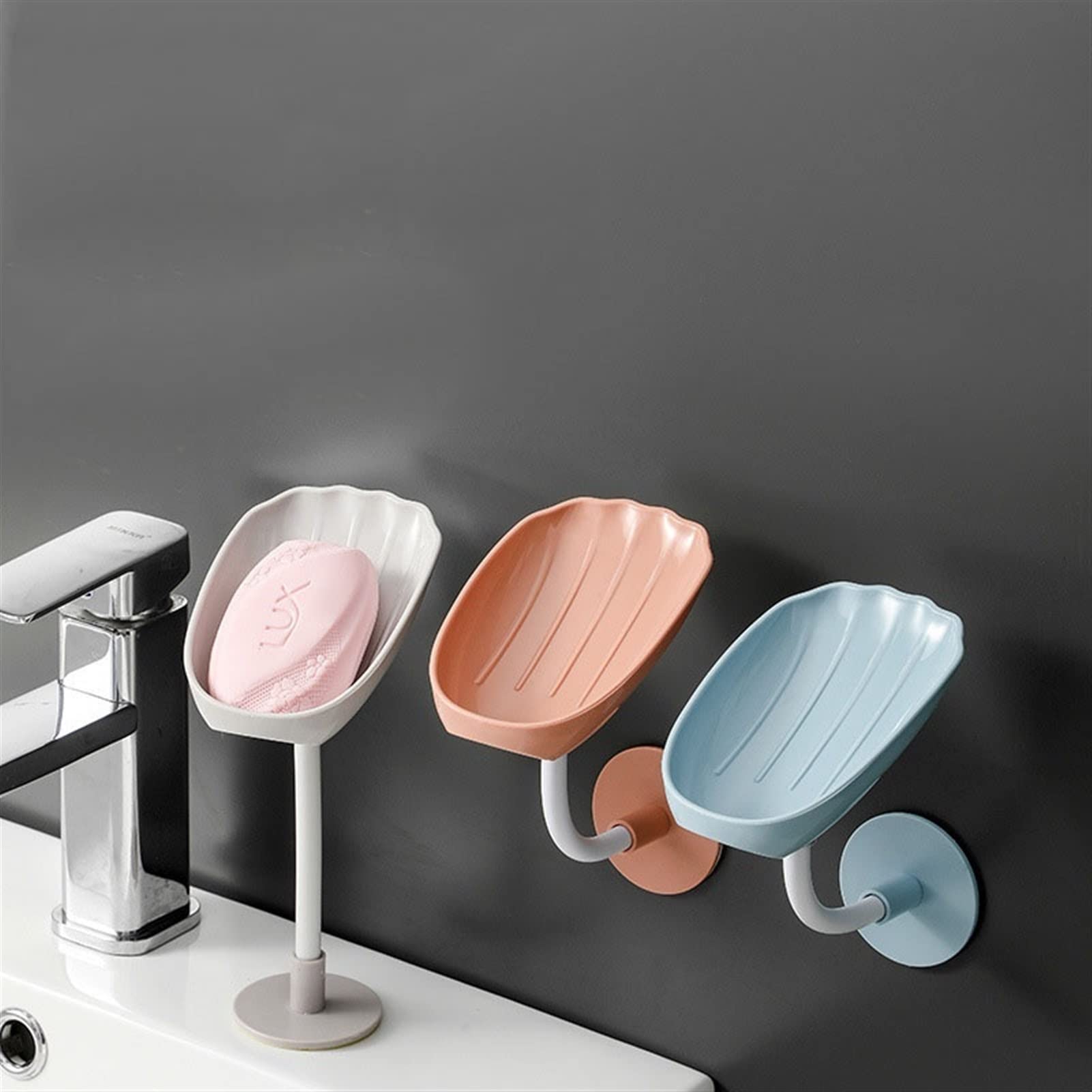 Caja de jabón, sin Perforaciones ni Pegado, Soporte para jabonera de Pared para baño, Ducha, Caja de jabón, Soporte para Esponja, contenedor de Almacenamiento de jabón