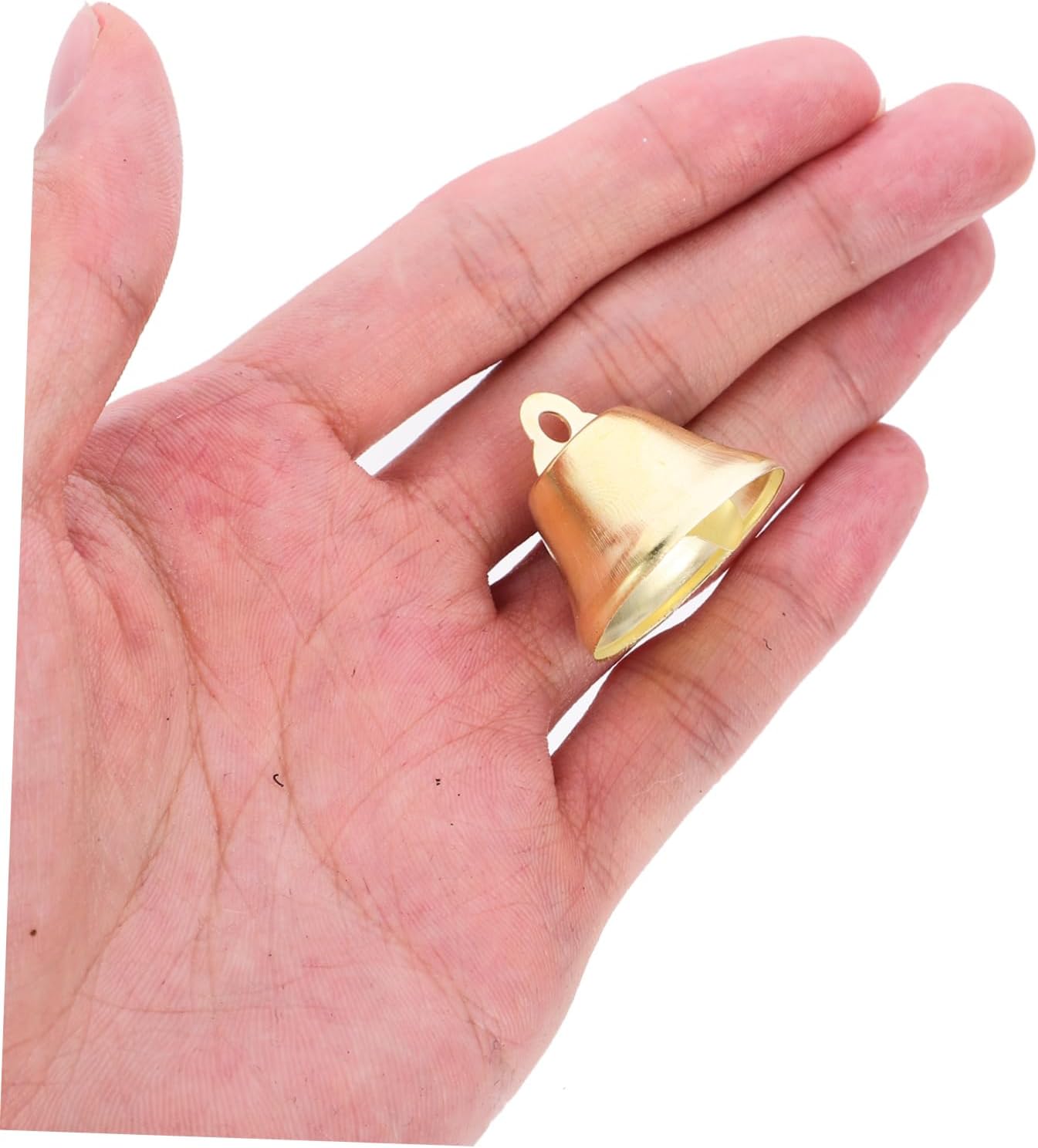 Uonlytech 100pcs Small Mini Jingle Bells for PET Decoration Metal Hanging Bell Accessories for DIY Crafts Golden 26mm for Christmas and Wedding Decor