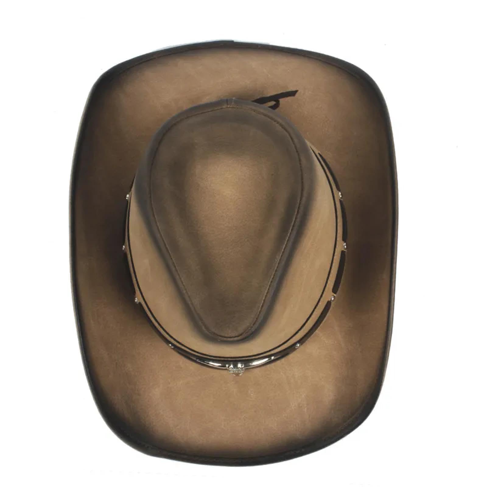 Cappelli Fedora Trilby Cappello Feltro Cappello da Cowboy da Uomo in Pelle per papà Gentiluomo Berretti da Cowboy Cappelli da Padrino di Grandi Dimensioni