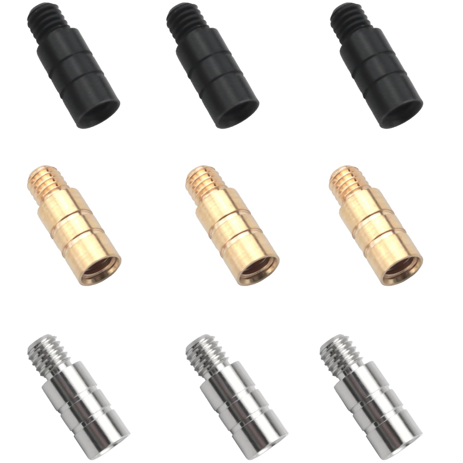 ZZHXSM 9PCS Dart Brass Weights Copper Black Silver 3pcs Each 0.62x0.24 inch Brass Dart Weights Dart Weighting Tools for Clubs Bars Darts Tournament Accessories