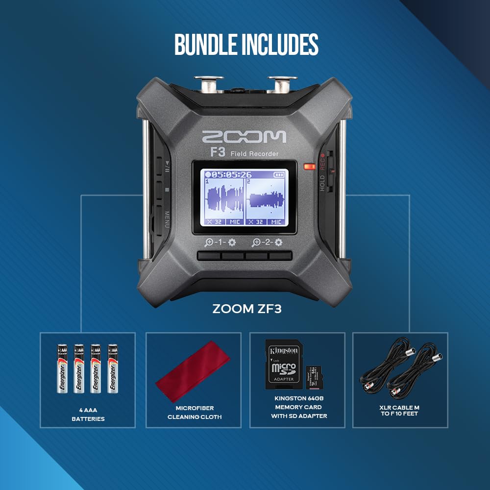 Amazon.com: Zoom F3 Professional Field Recorder, 32-bit Float