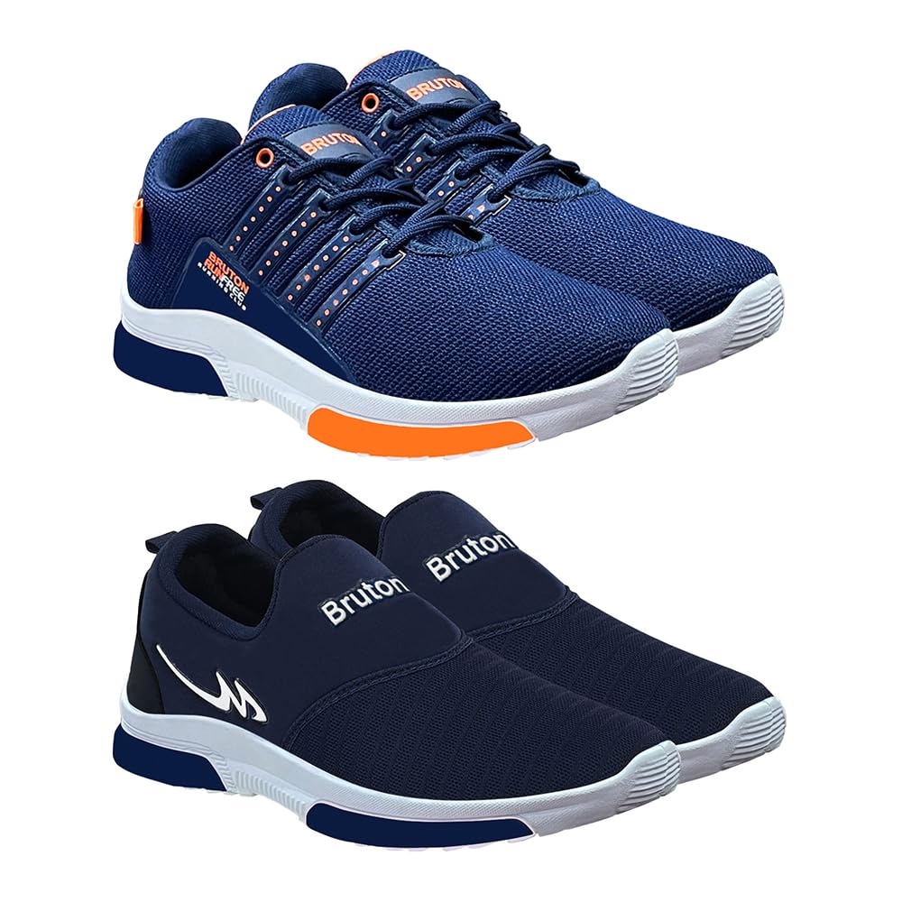 BRUTON No. 001 Mens Sports, Walking, Gym, Training, Running Shoes (Set of 2 Pair) (Numeric_6) Blue - Orange (B0BK1N28H8) Amazon Price History, Amazon Price Tracker