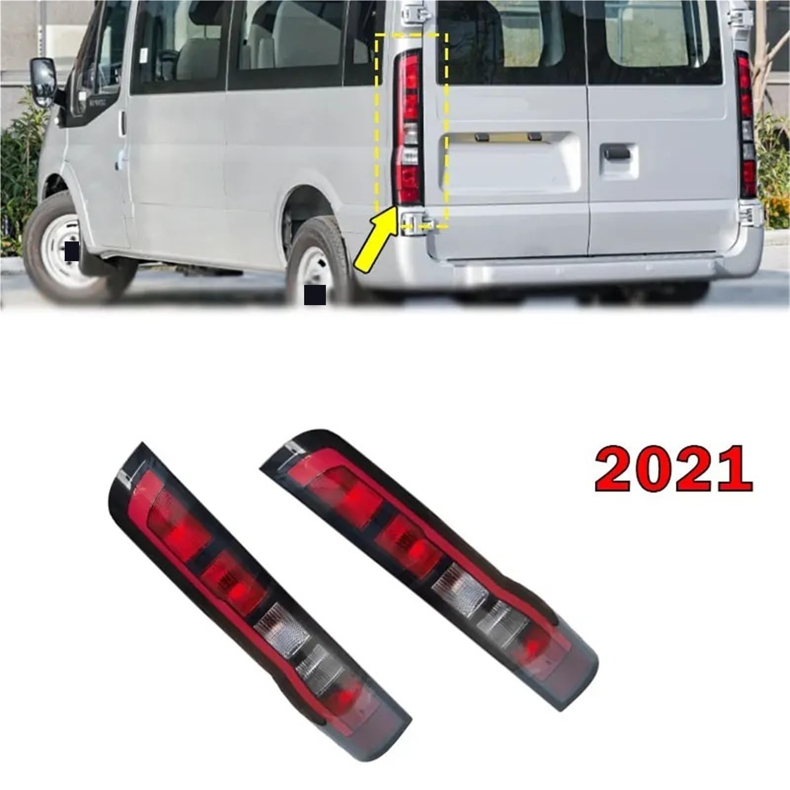 Zespół Tylnych Świateł Samochodowych Dla Forda Transit V348 2021 Tylne Światło Halogenowe Drogowe Hamowania Lampa Sygnalizacyjna Zespoły świateł tylnych(Right)