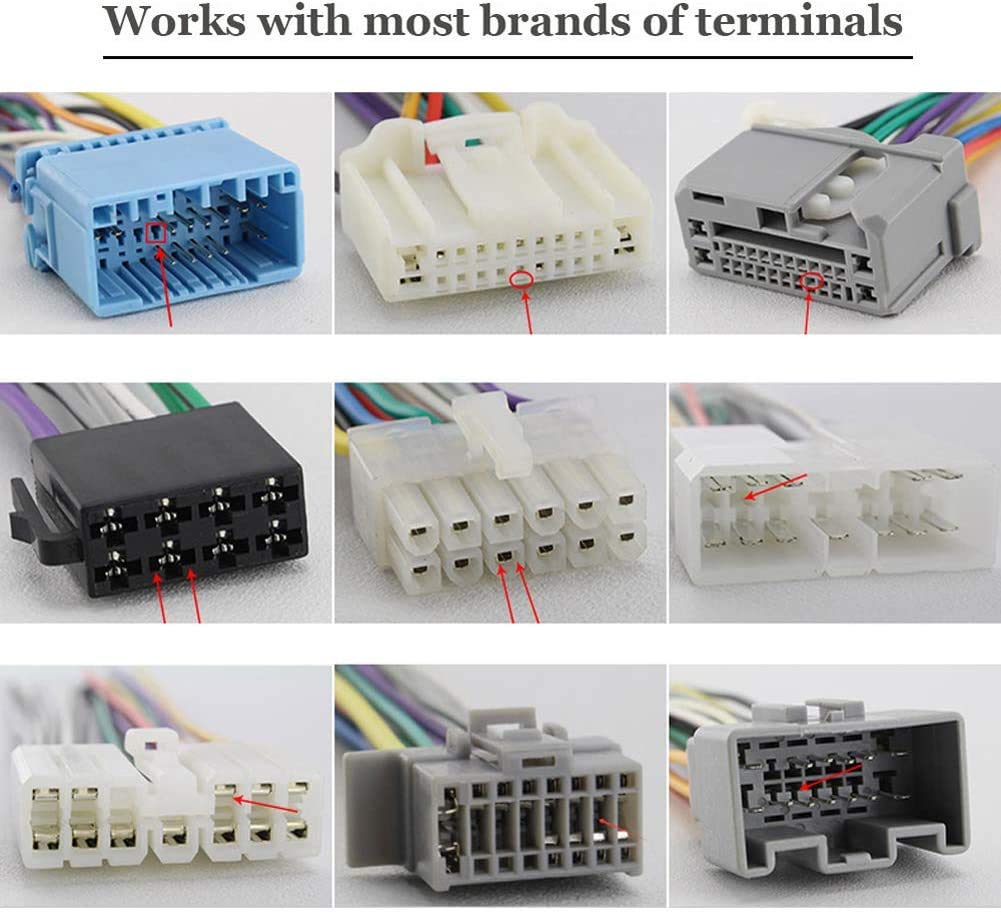 GTIWUNG 38 Pezzi Strumenti di Rimozione Terminale, Car Electrical Wiring Crimp Connettore Pin Extractor Kit per Auto Elettrico Connettore A Crimpare