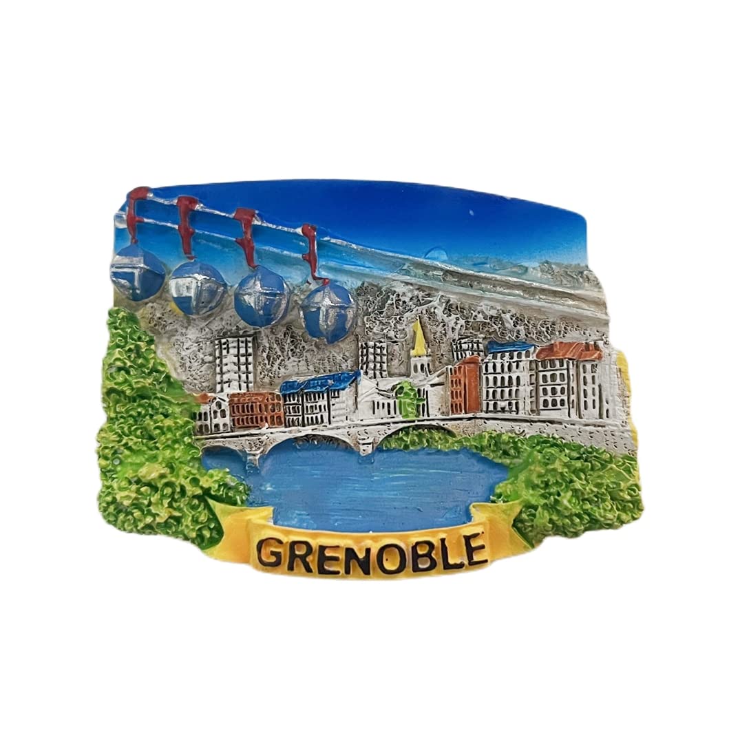 Grenoble France 3D Fridge Magnet Souvenir Gift,Resin Handmade Grenoble Refrigerator Magnet Home & Kitchen Decoration Collection