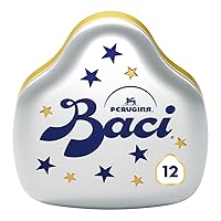 BACI PERUGINA Cioccolatini Fondenti ripieni al Gianduia, Latta Regalo Bacio 150g