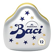 BACI PERUGINA Cioccolatini Fondenti ripieni al Gianduia, Scatola Regalo Latta Bacio 150g