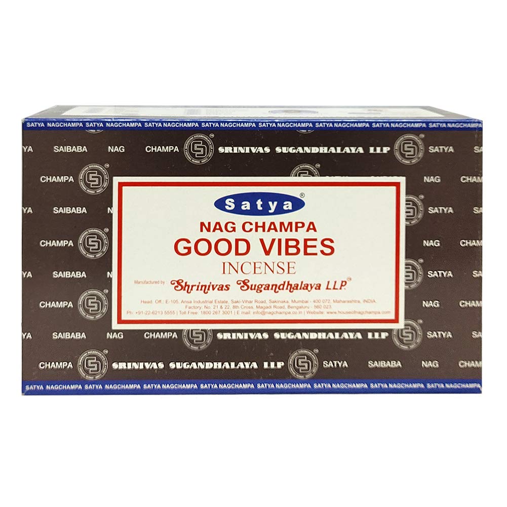 Good Vibes Räucherstäbchen und Räucherstäbchenhalter Bundle Insence Satya Räucherstäbchen