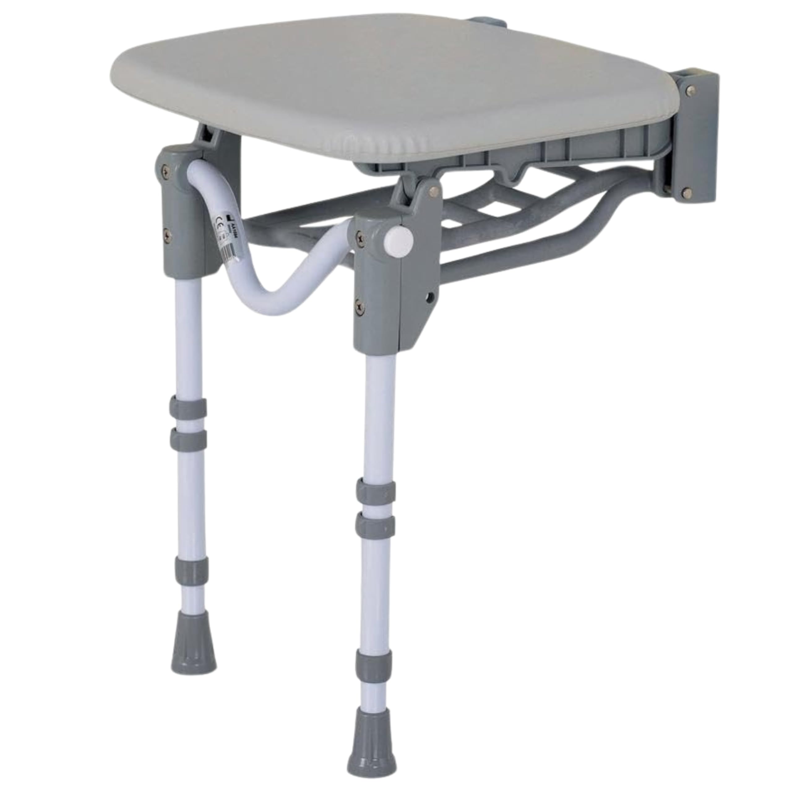 Homecraft Padded Shower Stool – Adjustable Height Water Seat, Ergonomic Folding Shower Chair for Adults, Non Slip Bathroom Stool, Plastic Perching Stool for Elderly, Compact Bathroom Stool