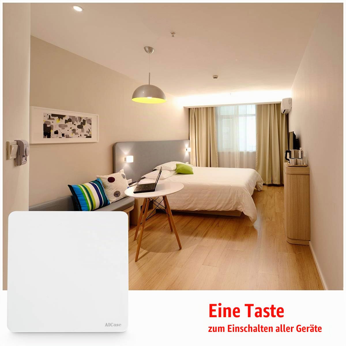 FunkSchalter Lichtschalter Funkschalter Set, Batterielose Wandschalter Aussen Wasserdicht Kabellos kinetische Schalter Empfänger für Lampe Eletrogerät bis 2200W(keine Kabel, kein WLAN erforderlich)