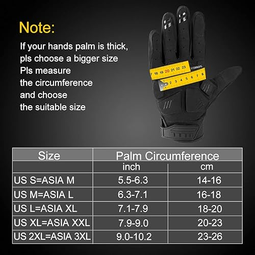 Miniatura 6 de ROCKBROS Guantes para ciclismo de montaña con almohadilla de gel, pantalla táctil y protección de nudillos para BMX MX ATV MTB Racing, color negro
